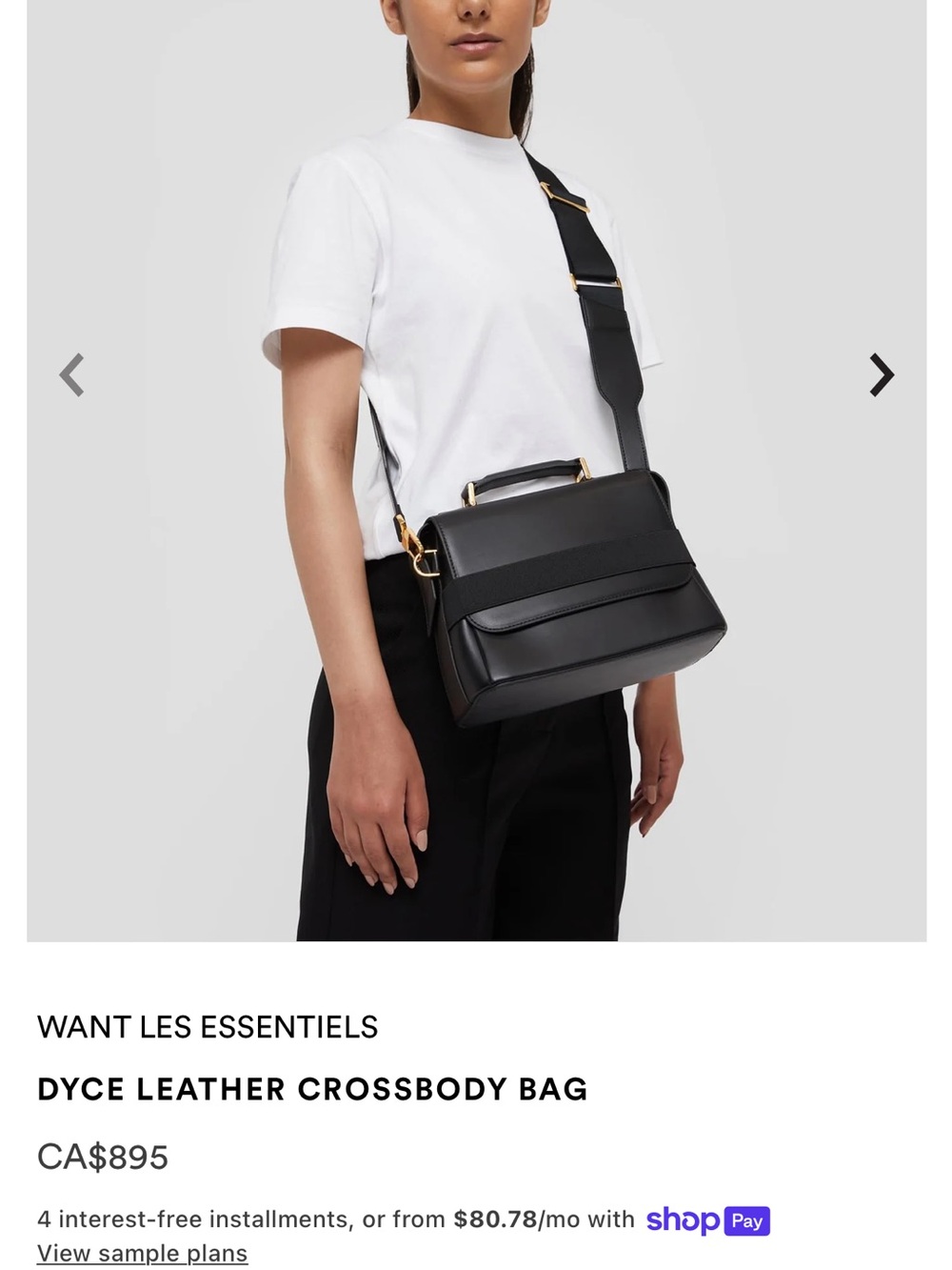 WANT Les Essentiels Black Leather Top-Handle Crossbody - Picture 6 of 6